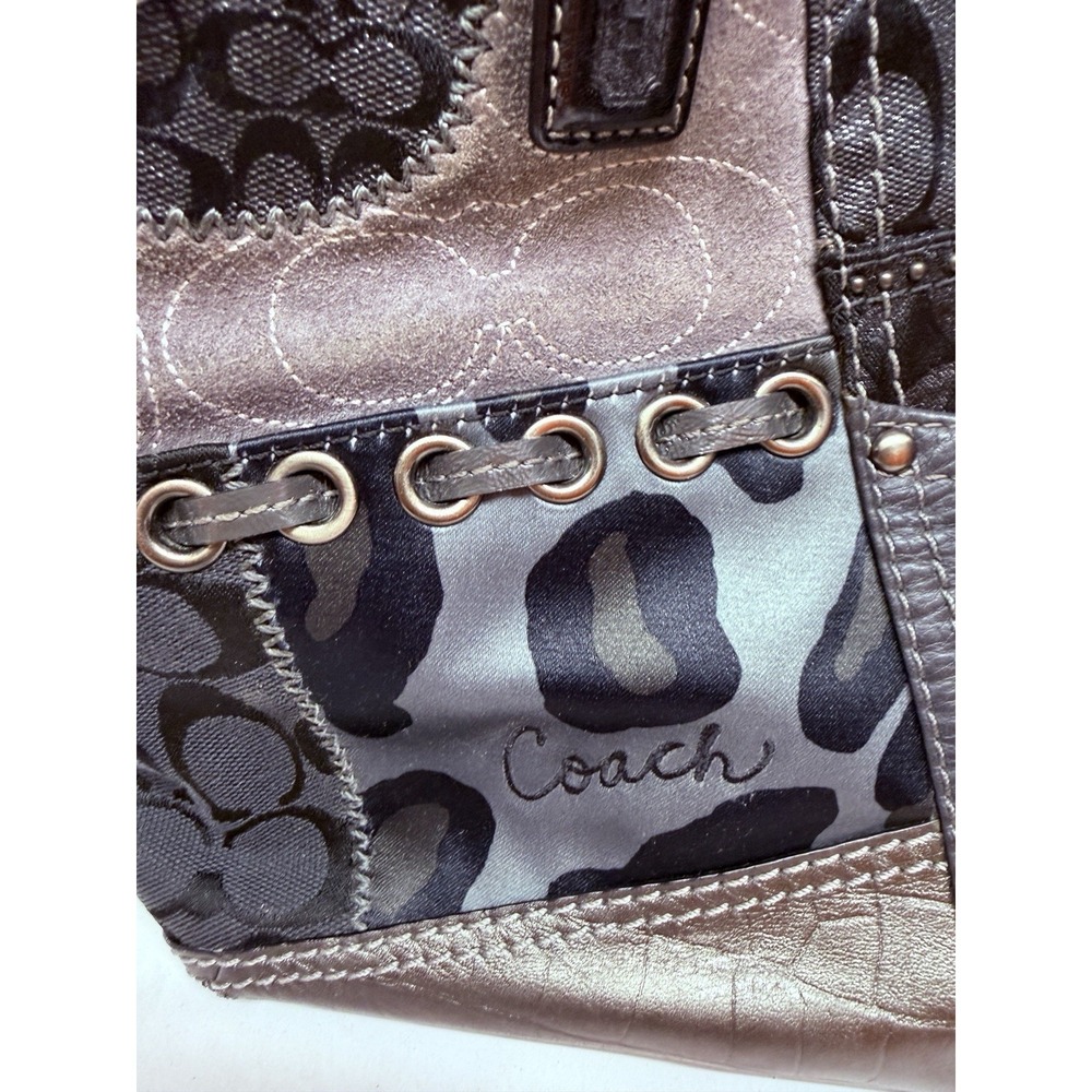 Coach Y2K Vintage Multicolor Black Gray Patchwork Bleecker Tote Purse Bag #12899 - Picture 9 of 16